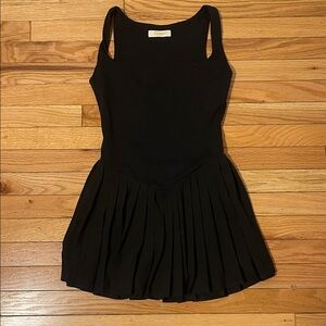 Black pleated tennis dress
